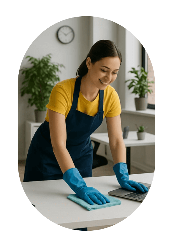 Klinova household cleaning products set on a kitchen counter